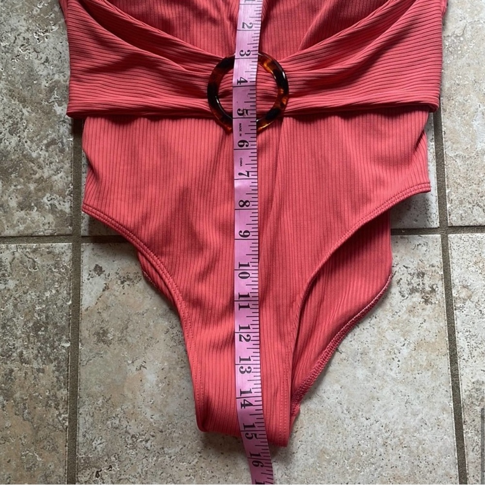 Summersalt The Ribbed Belted Backflip One Piece Spiced Coral